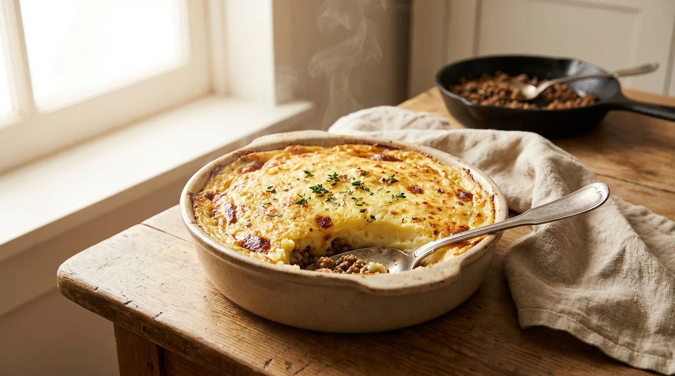 Hachis parmentier : purée onctueuse et viande dorée au four
