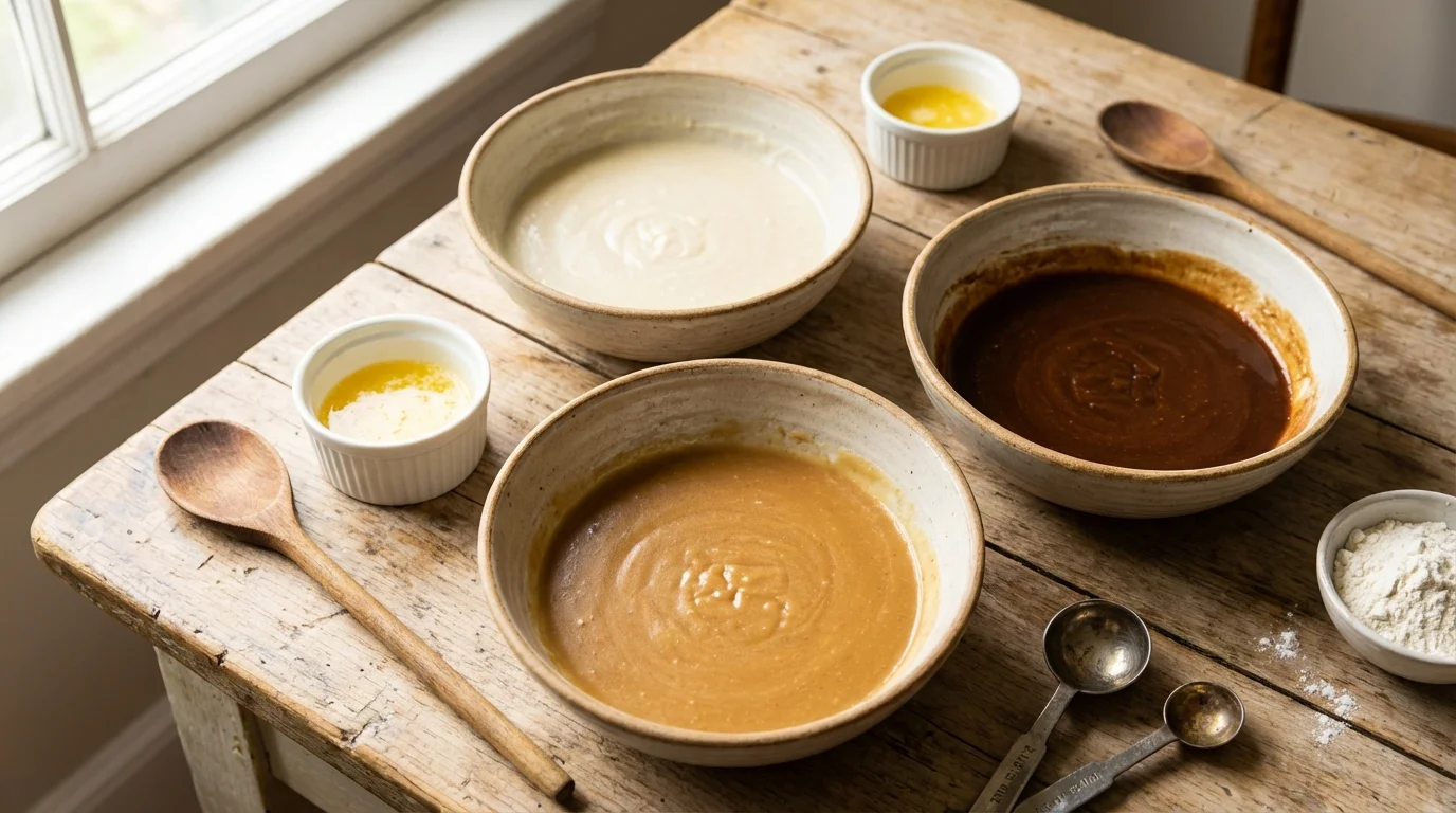 Les trois roux : blanc, blond et brun — la base de toutes les sauces françaises
