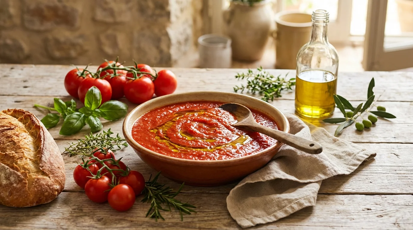 Sauce tomate provençale : cuisson lente aux herbes du Midi